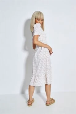 Glamorous White Pink Cluster Side Split Midi Dress -Glamorous Shop 6ba2019f 8eb7 4f68 b2ee 1b250c706b41