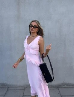 Glamorous Khloe Ruffle Midaxi Dress -Pale Pink -Glamorous Shop 6fb956d7 5399 4fd6 880c 59bd3006a297