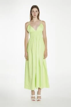Glamorous Electric-Lime Shirred Waist Maxi-Dress -Glamorous Shop 70794abe b262 4f0c ae3d 0f69b6613240