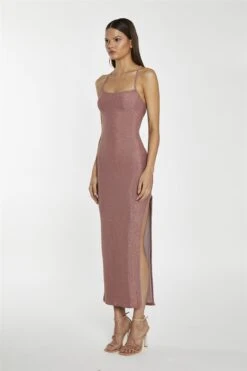 Glamorous Rose-Glitter Lace-Up Back Midaxi-Dress -Glamorous Shop 728372b5 6e17 4483 a631 be322b74e828