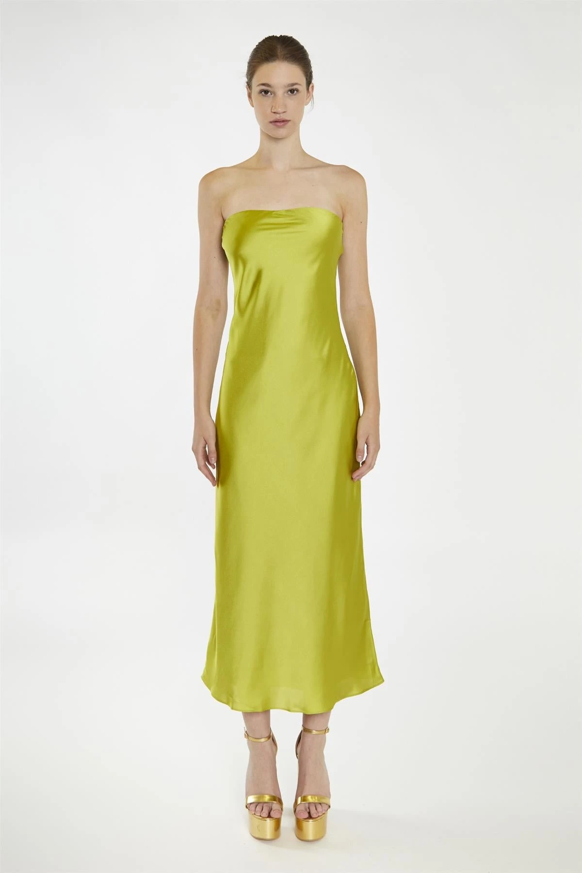 Glamorous Citrus-Green Strapless Bias-Cut Midaxi-Dress 5 Glamorous Citrus-Green Strapless Bias-Cut Midaxi-Dress - Image 3