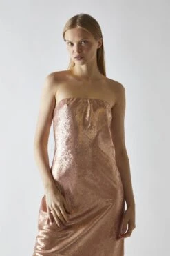 Glamorous Copper-Metallic Strapless Midi Dress -Glamorous Shop 756789b1 c0e8 4269 918f fed307471b7a