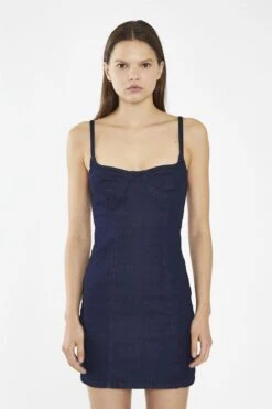 Glamorous Indigo-Blue Denim Corset Mini-Dress