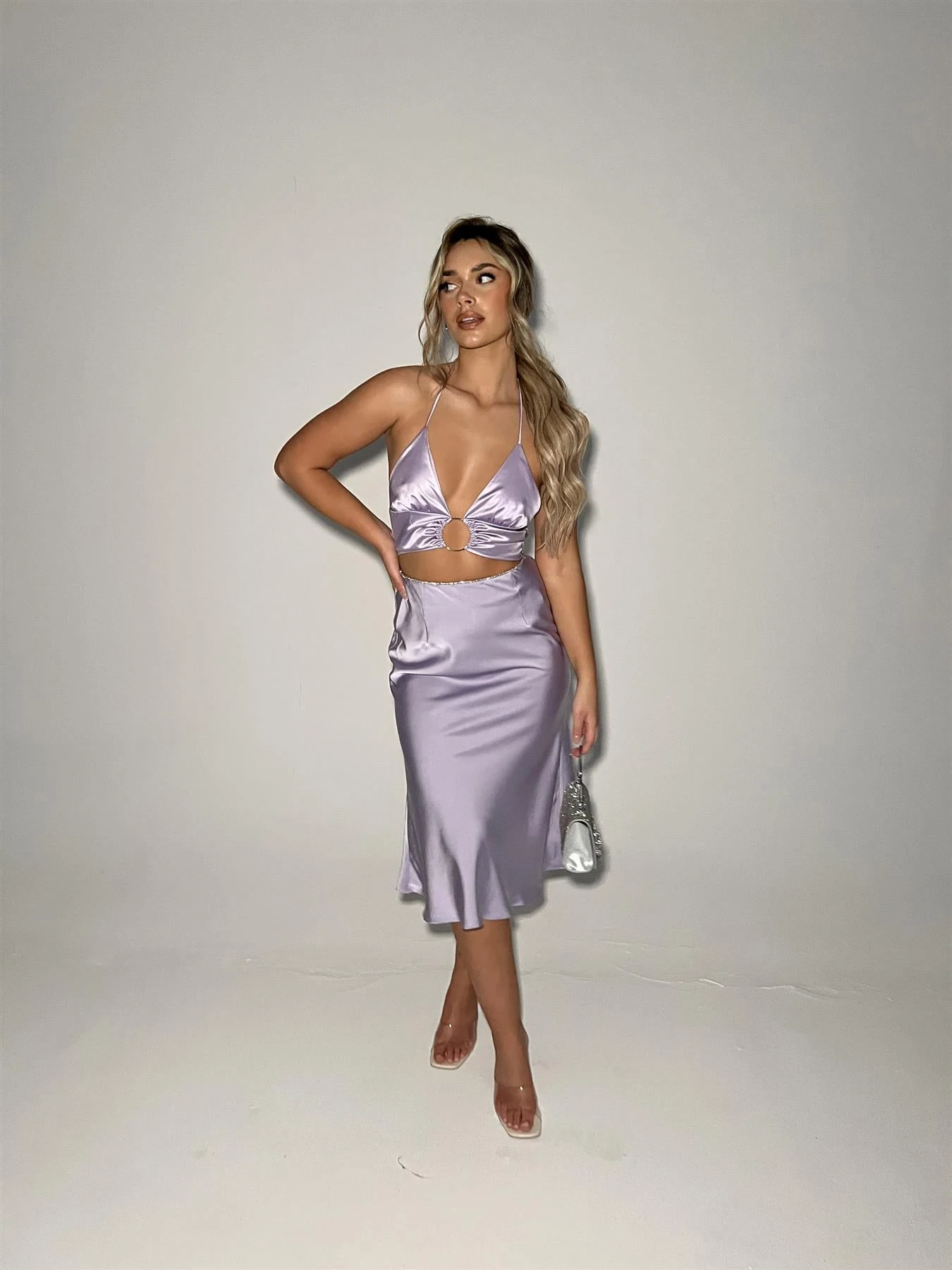 Glamorous Lilac-Satin Bias-Cut Midi-skirt 3 Glamorous Lilac-Satin Bias-Cut Midi-skirt