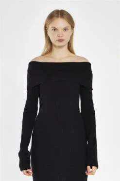 Glamorous Black Bardot Knitted Midi-Dress -Glamorous Shop 7c8d2abc 63f3 41b3 80d0 85bbd3f355ea