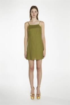 Glamorous Moss-Green Strappy Cami Mini-Dress