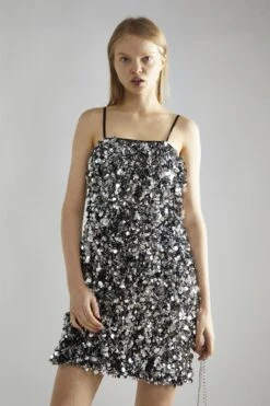 Glamorous Large Pewter-Sequin Strappy Mini-Dress -Glamorous Shop 7d47e34d 3a58 4b29 89ee aaaea1e2f508