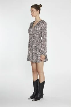 Glamorous Brown-Ditsy V-Neck Mini-Dress -Glamorous Shop 7e7e7702 e6a7 4cfd b274 bdb1552ef958