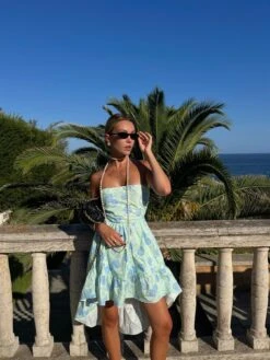 Glamorous Niamh Strapless Hi-Low Dress -Mint-Blue Floral -Glamorous Shop 7ed2af99 aae9 4642 ba8d 53baeffb5721