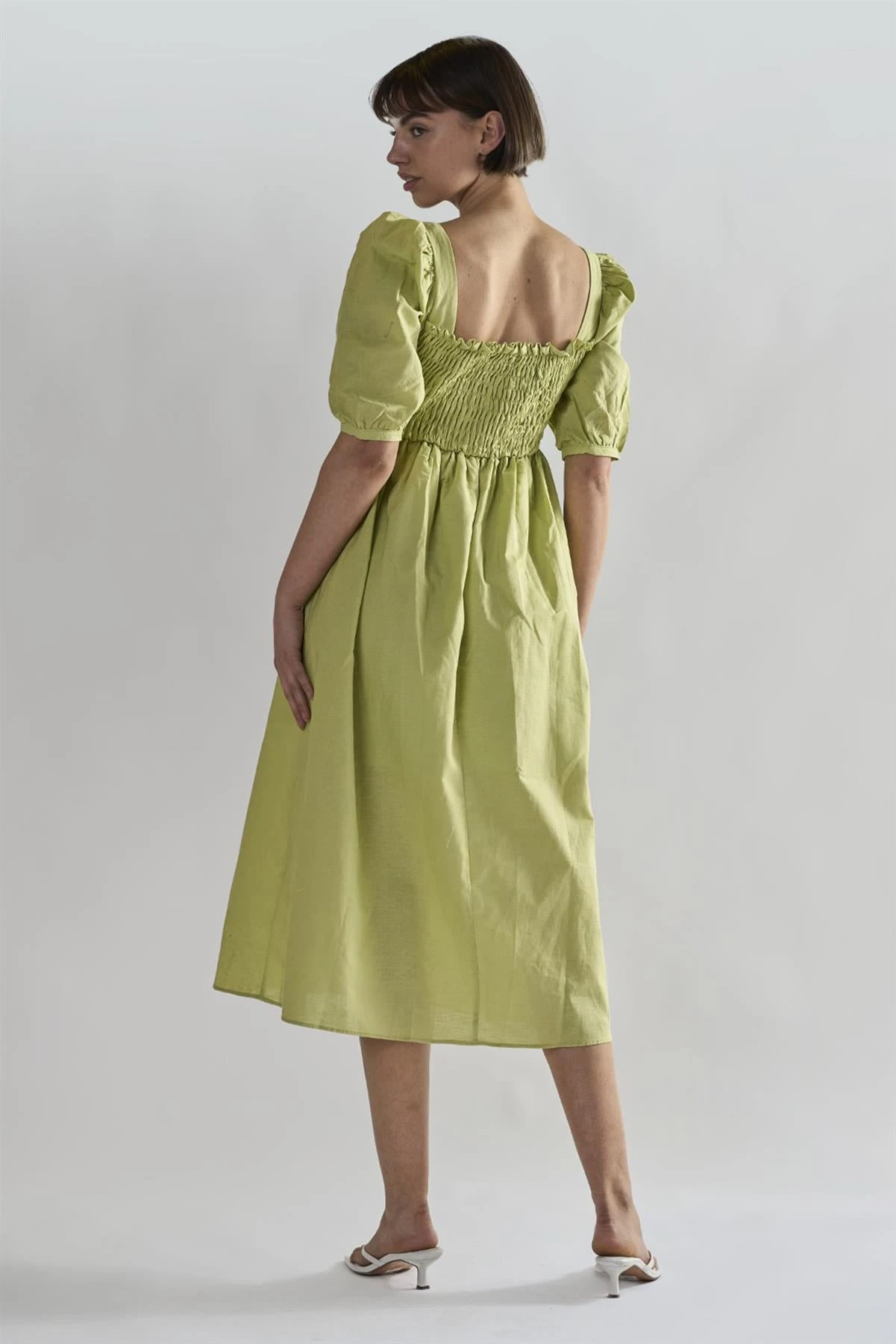 Glamorous Pistachio Square Neck Short Sleeve Midi Dresses 4 Glamorous Pistachio Square Neck Short Sleeve Midi Dresses - Image 2