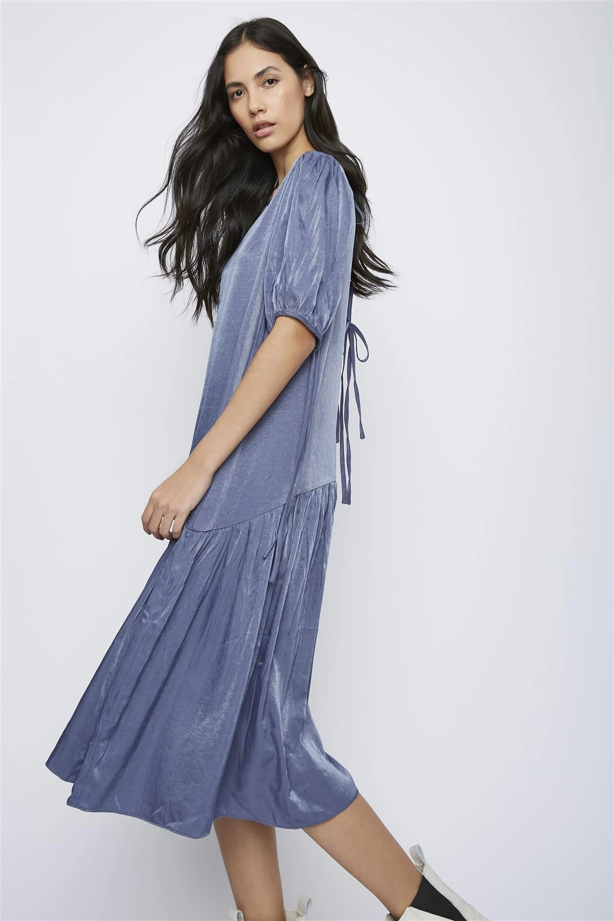 Glamorous Blue Tie-Back- Midi-Dresses 4 Glamorous Blue Tie-Back- Midi-Dresses - Image 2