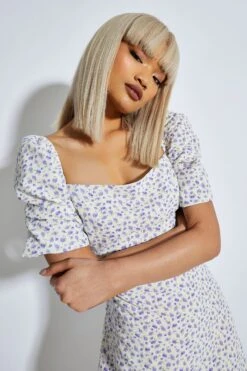 Glamorous Purple Floral Ditsy Bardot Puff Shoulder Mini Dress 8 Glamorous Purple Floral Ditsy Bardot Puff Shoulder Mini Dress -Glamorous Shop 83a981a49080ba4b4c70d44befbbf051