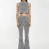 Glamorous Silver-Sequin Plisse Flared-Trousers -Glamorous Shop 83ae095a 0b2f 42ff 8b66 e99972d0caaa