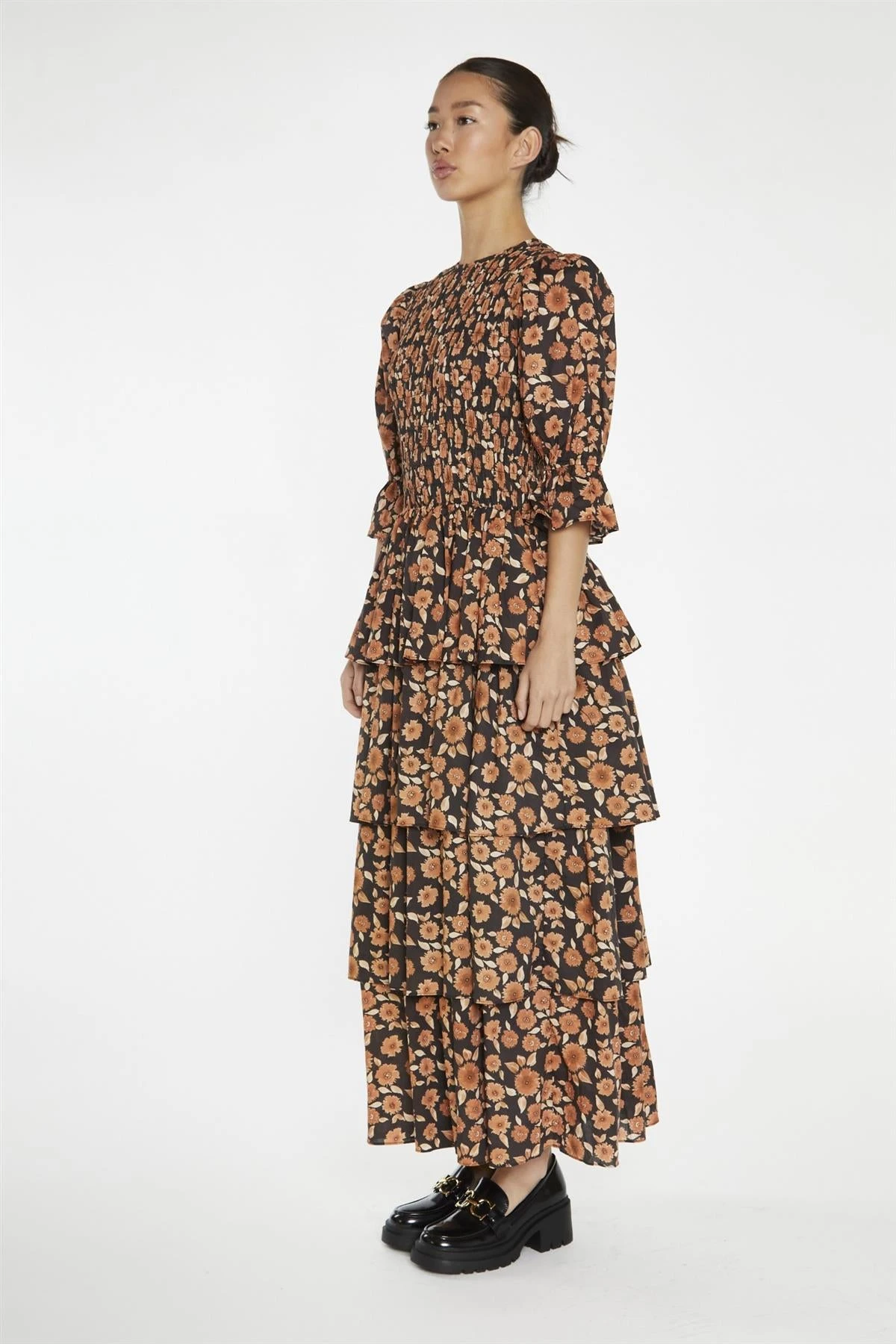 Glamorous Burnt-Orange Daisy Tiered Maxi-Dress 6 Glamorous Burnt-Orange Daisy Tiered Maxi-Dress - Image 4