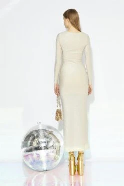 Glamorous Sophia Twist-Front Maxi Dress -Metallic Oyster -Glamorous Shop 8c41b9a2 604e 4d08 bb07 4d579896e6dc