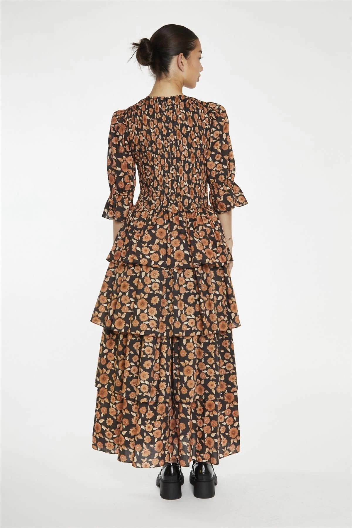 Glamorous Burnt-Orange Daisy Tiered Maxi-Dress 4 Glamorous Burnt-Orange Daisy Tiered Maxi-Dress - Image 2