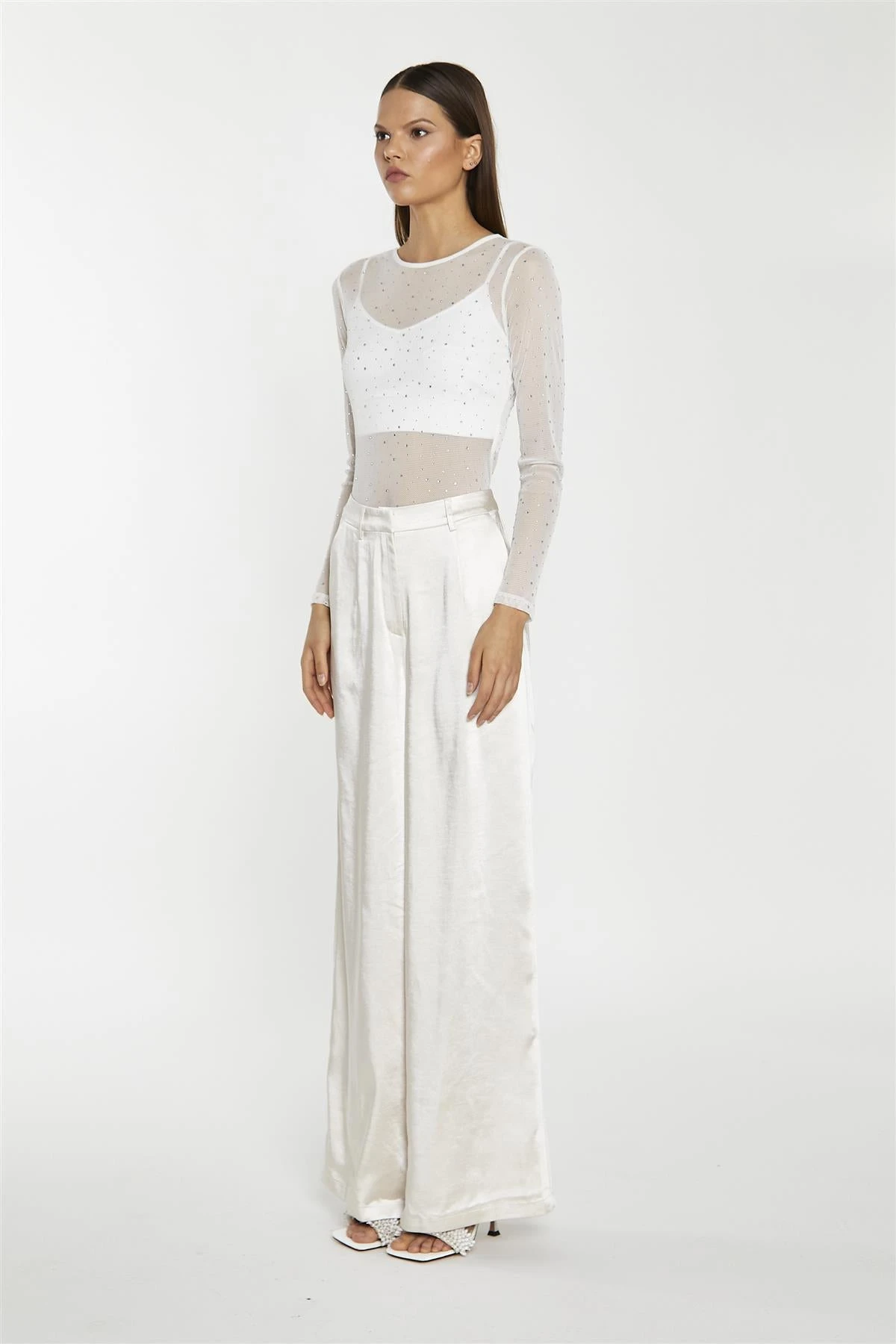 Glamorous White-Mesh Diamante Classic-Bodysuit 6 Glamorous White-Mesh Diamante Classic-Bodysuit - Image 4