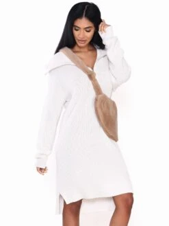 Glamorous Off White Quarter Zip Knit Midi Dress 7 Glamorous Off White Quarter Zip Knit Midi Dress -Glamorous Shop 8f5f0a35cdea573d36b8b7e4b05b6243