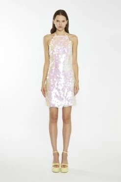 Glamorous Iridescent Large-Sequin Lace-Up Halterneck Mini-Dress -Glamorous Shop 91746797 b4d8 4715 b8ae a773bed61ea2