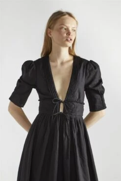 Glamorous Black Deep-V-Neck-Skater Midi-Dress -Glamorous Shop 92d08fd5 23f0 4057 8ce9 6afa30fcdc54