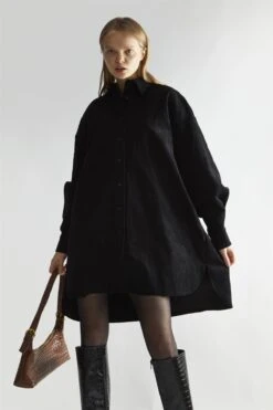 Glamorous Black-Corduroy Hi-Low Shirt-Dress -Glamorous Shop 94ec73df 5a11 42cd a410 56762c3cce2e