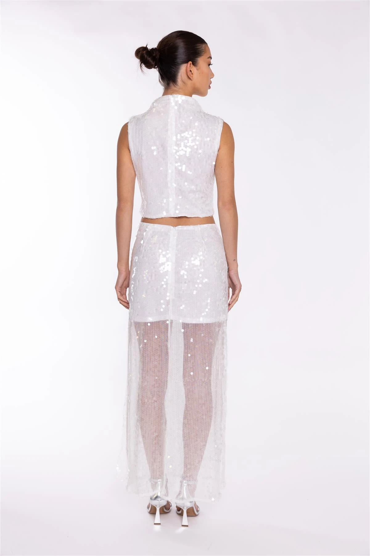 Glamorous Transparent-Sequin Boat-Neck Crop-Top 4 Glamorous Transparent-Sequin Boat-Neck Crop-Top - Image 2