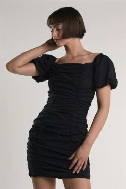 Glamorous Black Puff-Sleeve-Gathered Mini-Dress -Glamorous Shop 973ad4b4 f591 4d68 9fe8 b560cae21ebc