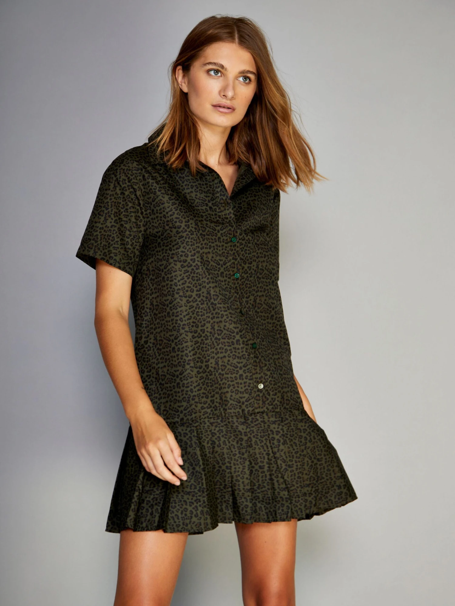 Glamorous Green Mini Leopard Shift Mini Dress 4 Glamorous Green Mini Leopard Shift Mini Dress - Image 2