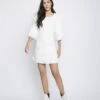 Glamorous Off-White Puff-Sleeve-Contrast-Stitch Mini-Dress -Glamorous Shop 9aacad79 3f66 4b35 806b a90382117654