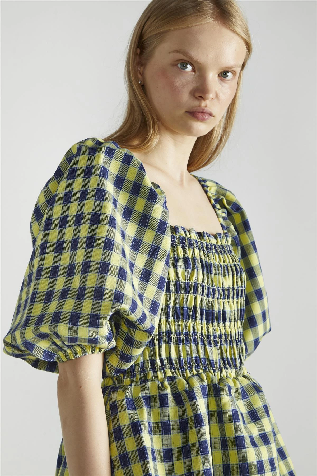 Glamorous Yellow-Blue Check Tiered Maxi-Dress 6 Glamorous Yellow-Blue Check Tiered Maxi-Dress - Image 4