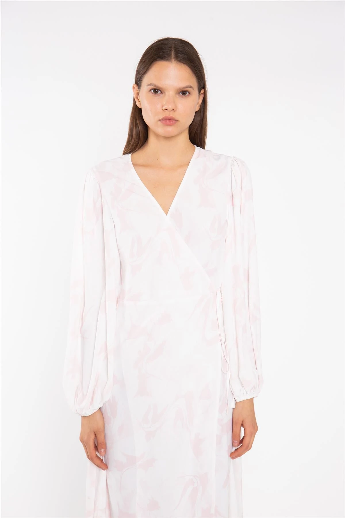 Glamorous Pink-Watercolour Wrap Midi-Dress 3 Glamorous Pink-Watercolour Wrap Midi-Dress