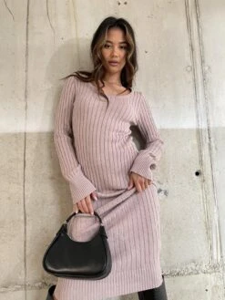 Glamorous Pale-Lilac Knitted Midaxi-Dress -Glamorous Shop 9e2c87b3 5c15 4282 99b2 7adb5642d92a