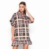 Glamorous Green Check Puff Sleeve Mini Smock Dress 2 Glamorous Green Check Puff Sleeve Mini Smock Dress -Glamorous Shop AC3367 1