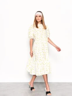 Glamorous White Yellow Flower Midi Dress -Glamorous Shop AC3402 CR70 03