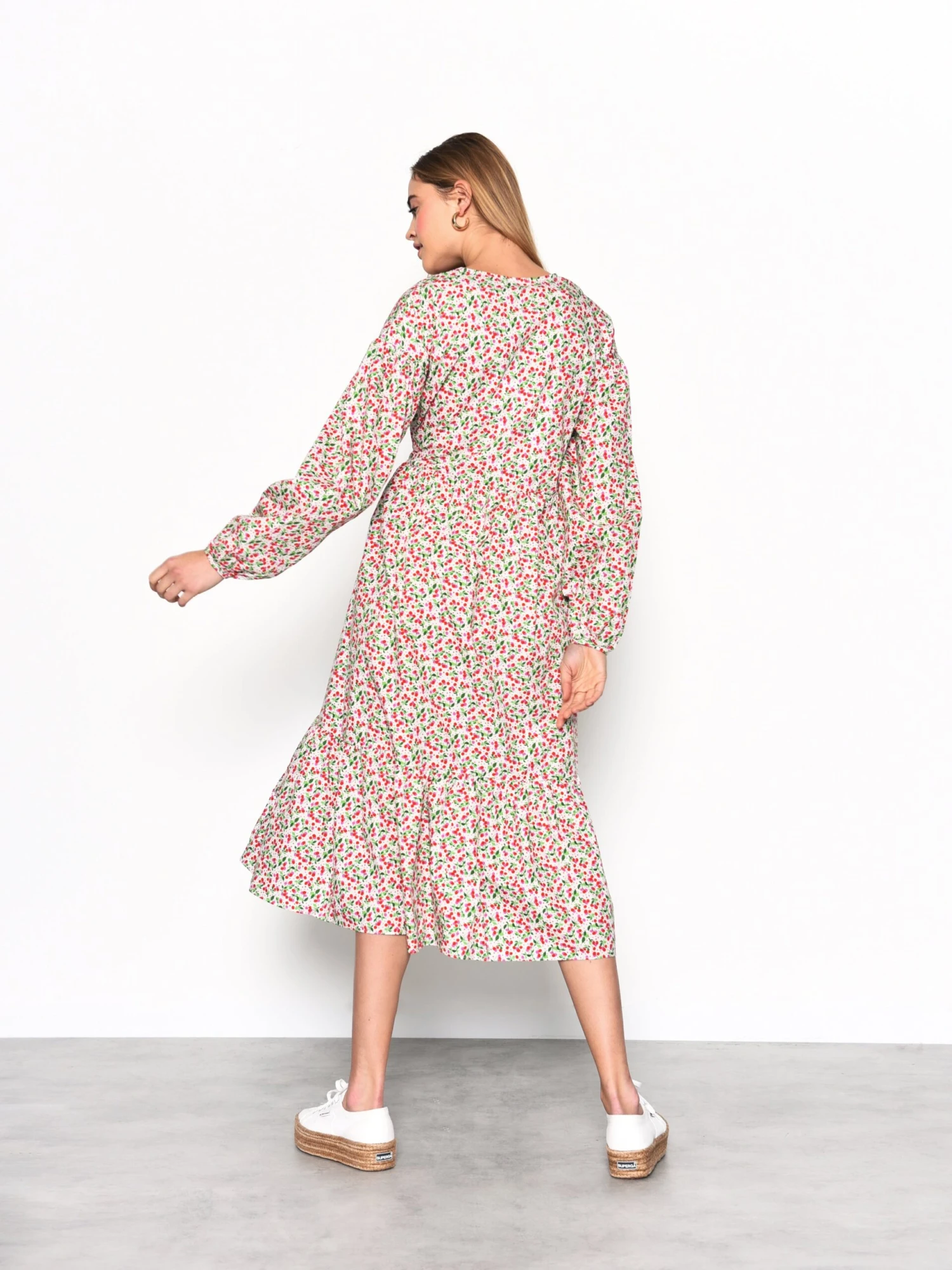 Glamorous Multi White Cherry Print Wrap Midi Dress 4 Glamorous Multi White Cherry Print Wrap Midi Dress - Image 2