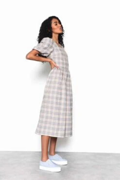 Glamorous Light Blue Multi Check Square Neck Puff Sleeve Midi Dress 7 Glamorous Light Blue Multi Check Square Neck Puff Sleeve Midi Dress -Glamorous Shop AN4006 CQ86 01