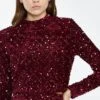 Glamorous Port-Red Velvet-Sequin High Neck -Top 1 Glamorous Port-Red Velvet-Sequin High Neck -Top -Glamorous Shop AN4314 DK36 04