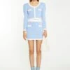 Glamorous Light Blue White Knitted Top -Glamorous Shop AN4419 AZ38 01