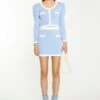 Glamorous Light Blue White Knitted Mini-Skirt -Glamorous Shop AN4420 AZ38 01