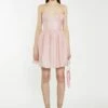 Glamorous Dusty Pink Corset Skater Mini-Dress