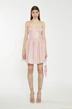 Glamorous Dusty Pink Corset Skater Mini-Dress