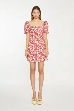 Glamorous White-Red Flower Tie-Back Mini Dress -Glamorous Shop AN4493 DH56 01