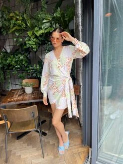 Glamorous Multi Leopard Wrap Mini Dress