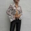 Glamorous Leopard Print Chiffon Button Front Shirt