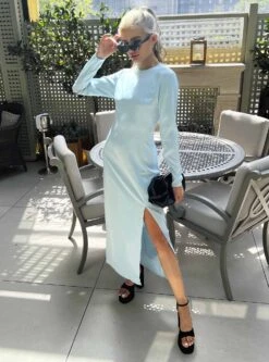 Glamorous Ice Blue Split Front Maxi Dress 7 Glamorous Ice Blue Split Front Maxi Dress -Glamorous Shop AN4537 AJ22 01