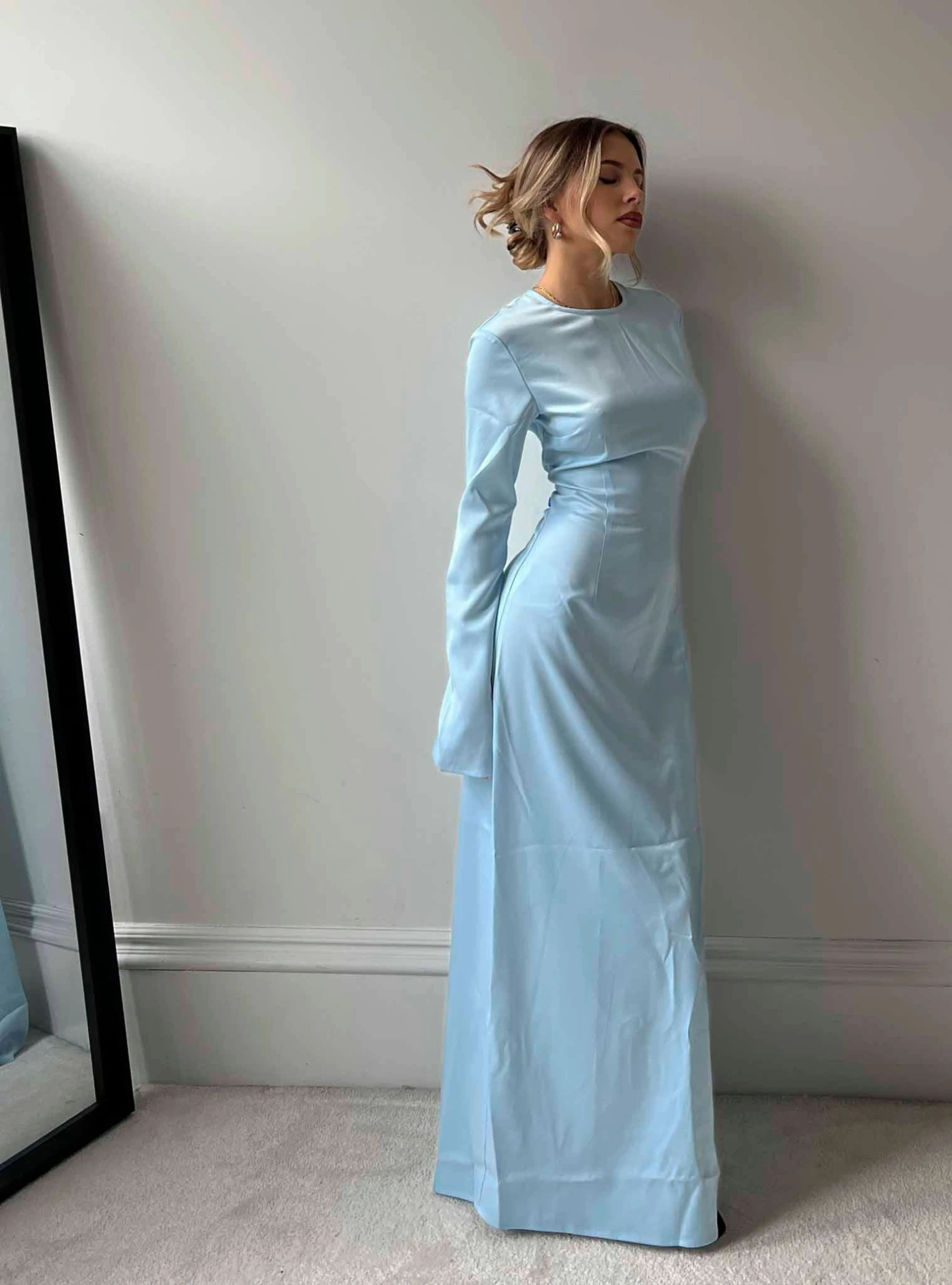 Glamorous Ice Blue Split Front Maxi Dress 3 Glamorous Ice Blue Split Front Maxi Dress