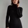 Glamorous Black Flared Sleeve Knitted Mini-Dress 2 Glamorous Black Flared Sleeve Knitted Mini-Dress -Glamorous Shop AN4577 1