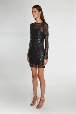 Glamorous Black Sequin Mesh Mini-Dress -Glamorous Shop AN4614 AE05 04