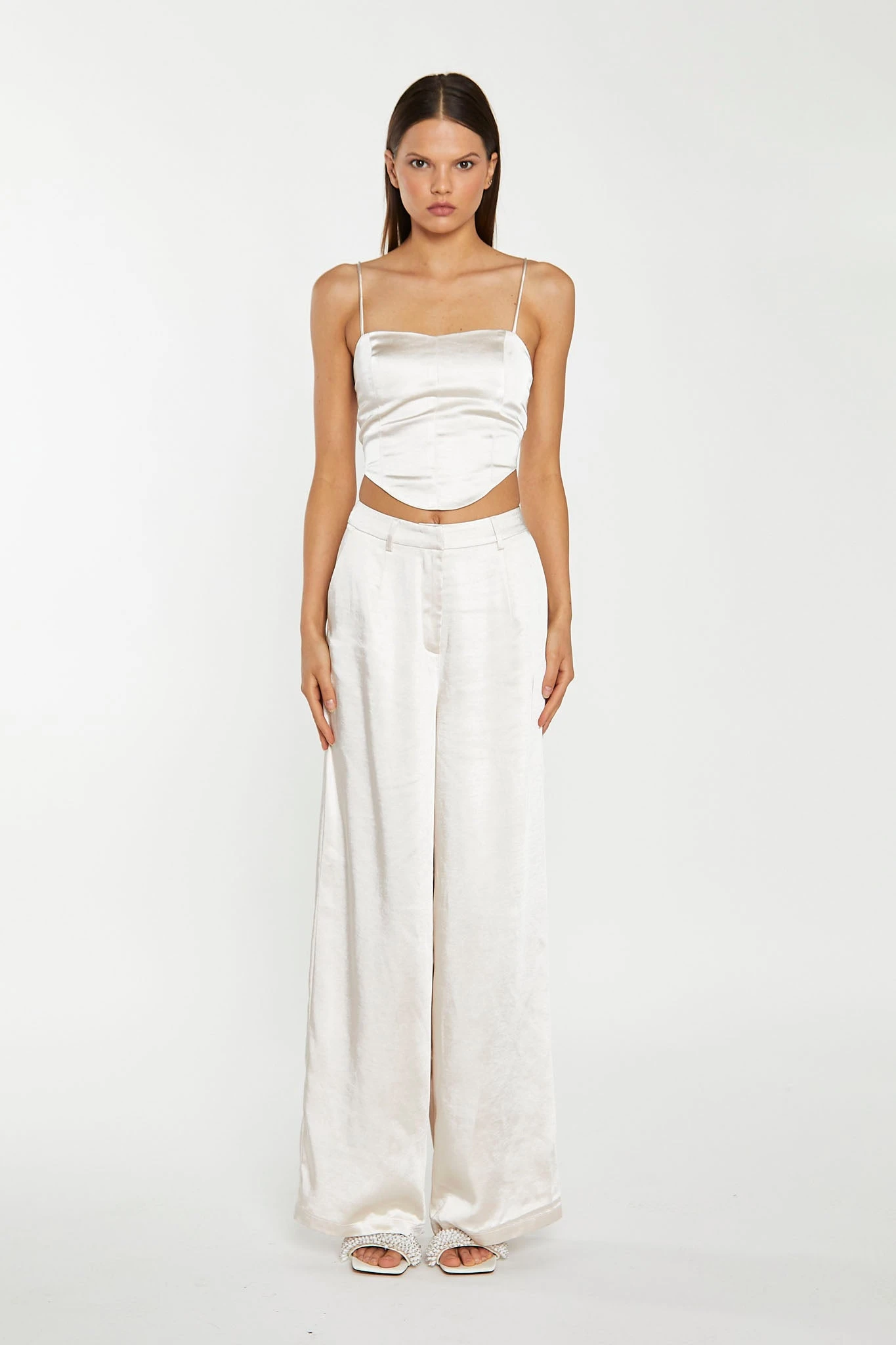 Glamorous Champagne Satin Corset Top 5 Glamorous Champagne Satin Corset Top - Image 4