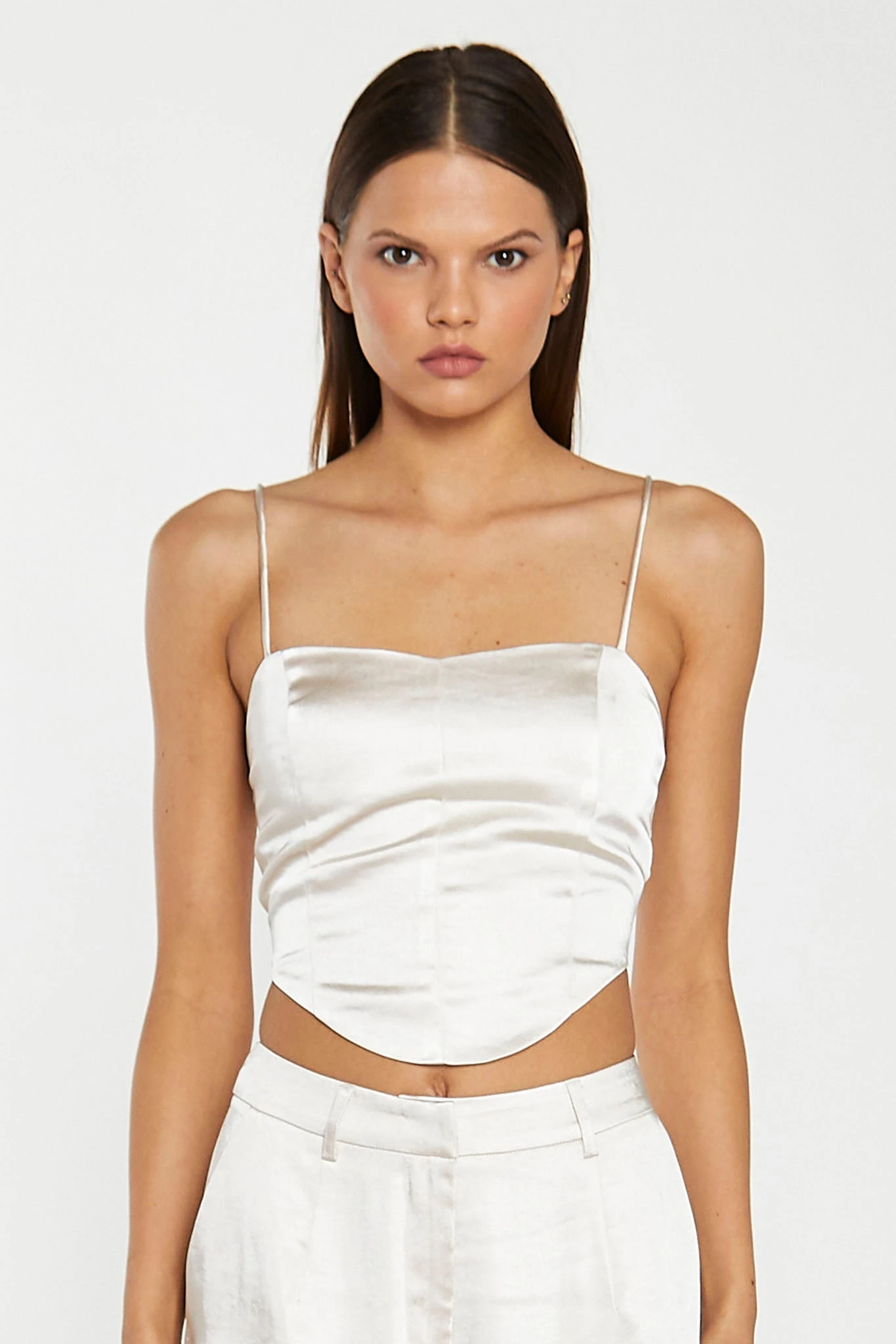 Glamorous Champagne Satin Corset Top 4 Glamorous Champagne Satin Corset Top - Image 3